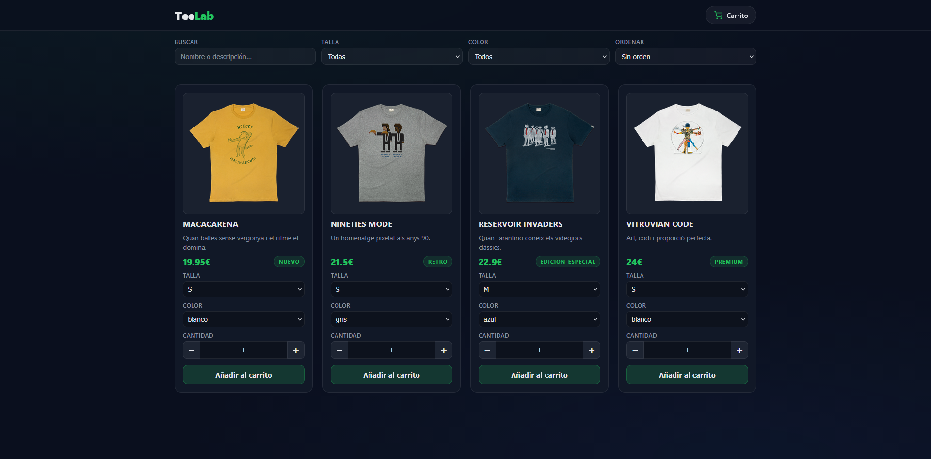 T-Shirt Shop API screenshot 1