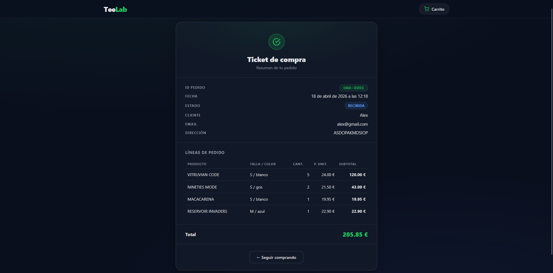 T-Shirt Shop API screenshot 5