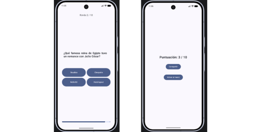 Quiz Game application screenshot